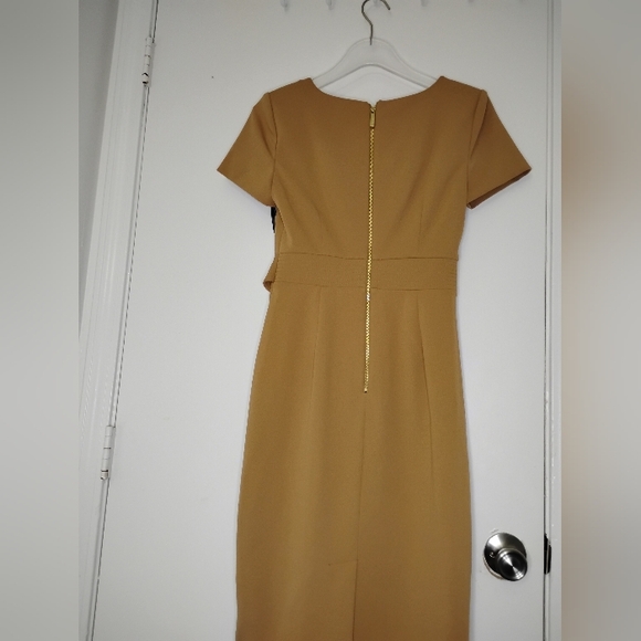 Calvin Klein Tan Midi Dress with Belt - Picture 2 of 3